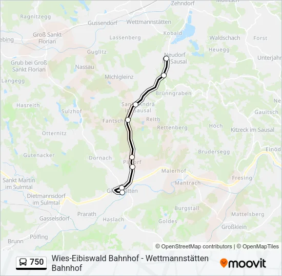 750 Bus Line Map