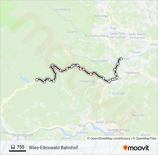 755 Bus Line Map