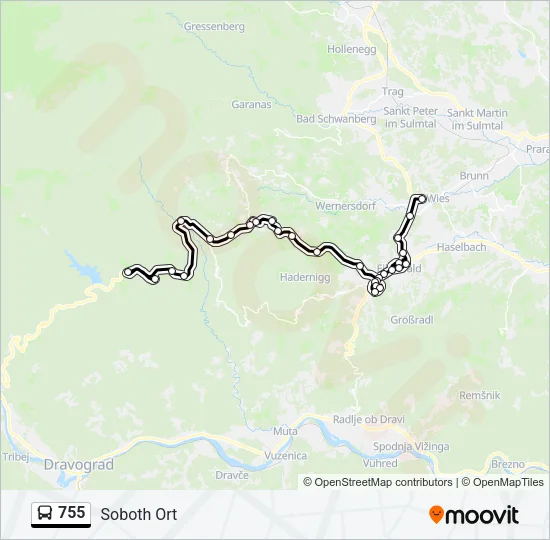 755 Bus Line Map