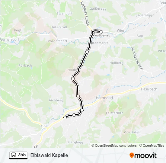 755 Bus Line Map