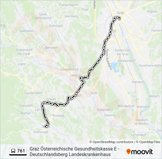 761 Bus Line Map