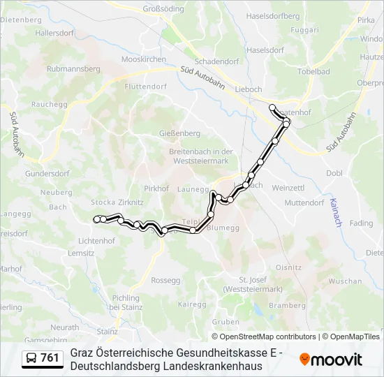 761 Bus Line Map