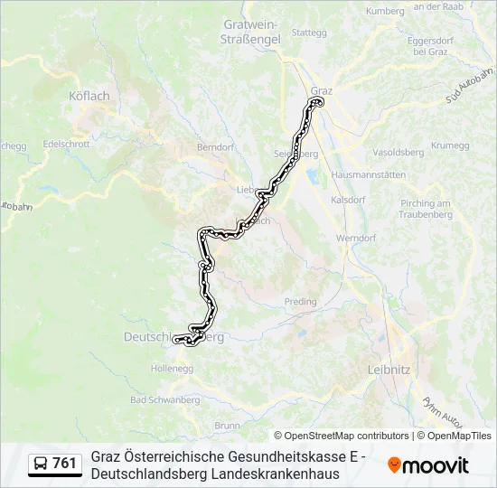 761 Bus Line Map