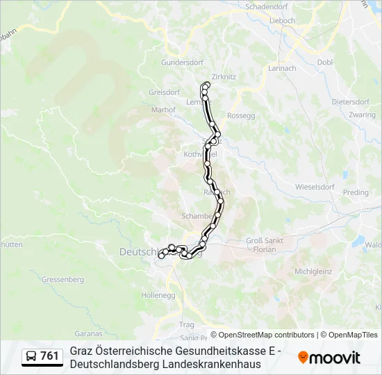 761 Bus Line Map