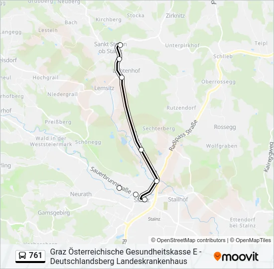 761 Bus Line Map