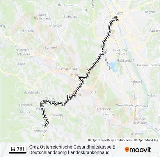 761 Bus Line Map