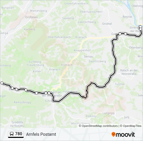 780 Bus Line Map