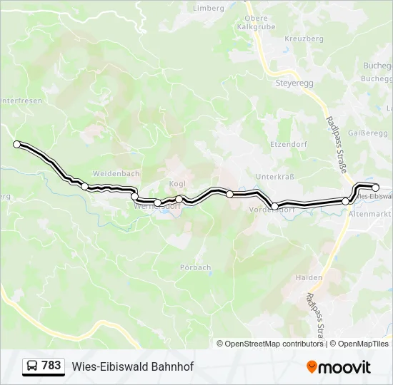 783 Bus Line Map