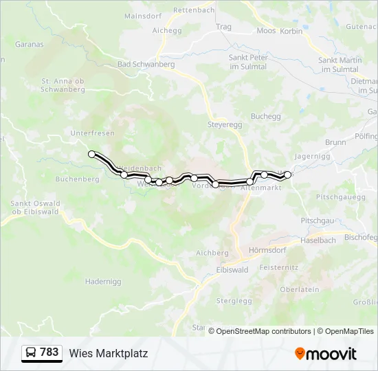 783 Bus Line Map