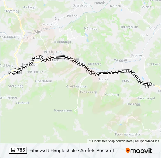 785 Bus Line Map