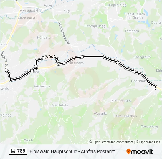 785 Bus Line Map