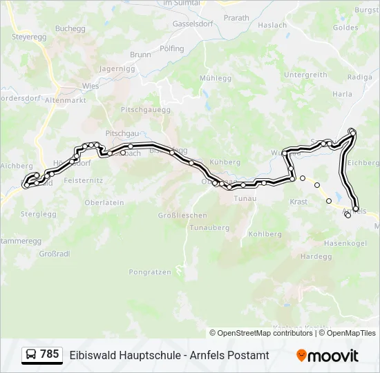 785 Bus Line Map