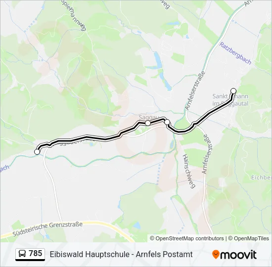 785 Bus Line Map
