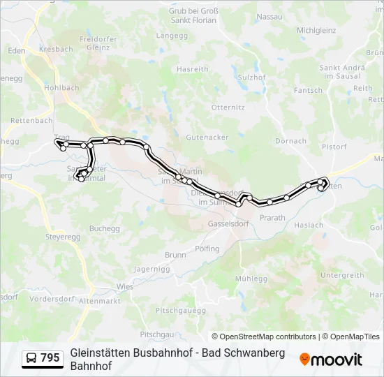 795 Bus Line Map
