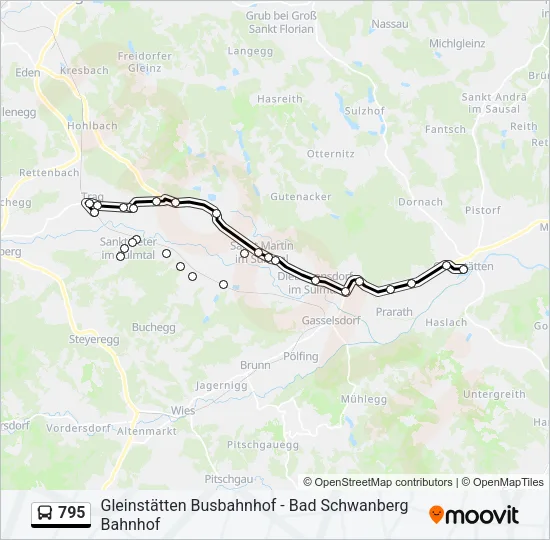 795 Bus Line Map