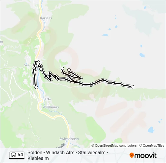 54 Bus Line Map