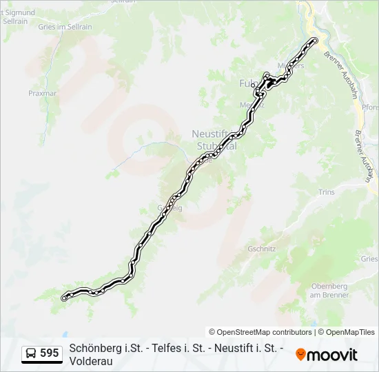 595 Bus Line Map