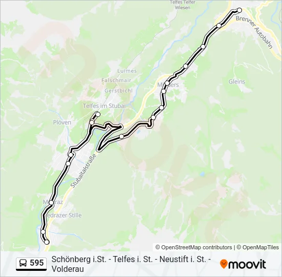 595 Bus Line Map