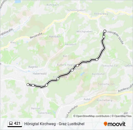 421 Bus Line Map