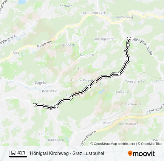 421 Bus Line Map