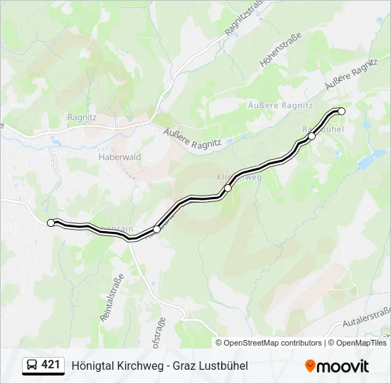 421 Bus Line Map
