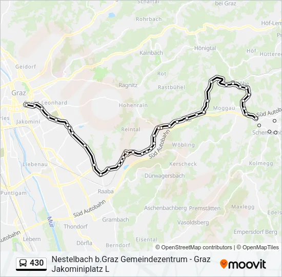 430 Bus Line Map