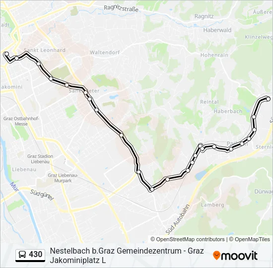 430 Bus Line Map