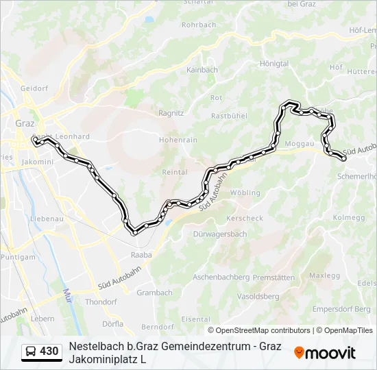 430 Bus Line Map