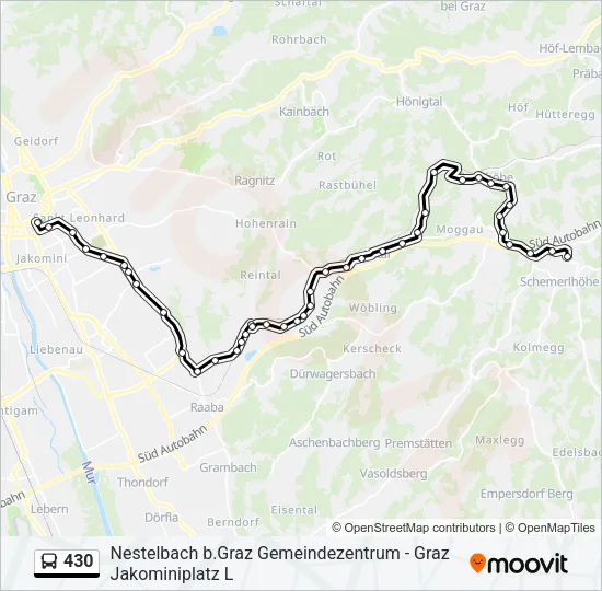 430 Bus Line Map