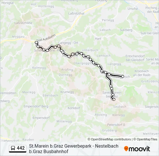 442 Bus Line Map