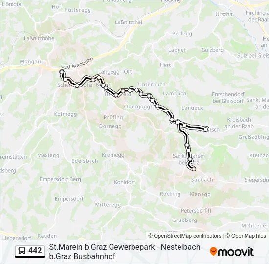 442 Bus Line Map