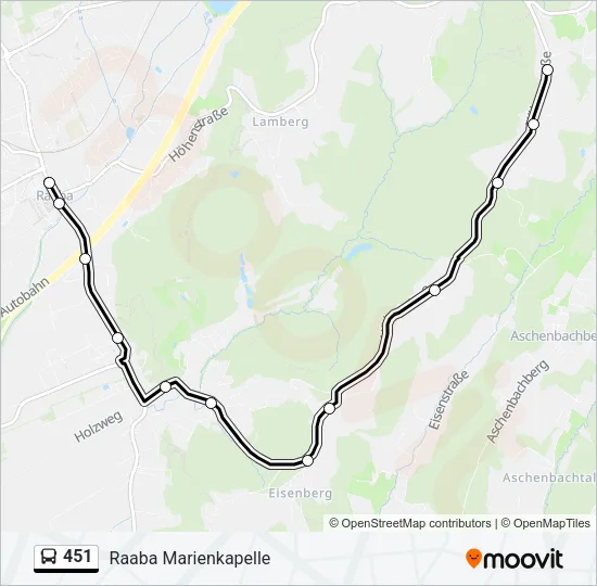 451 Bus Line Map