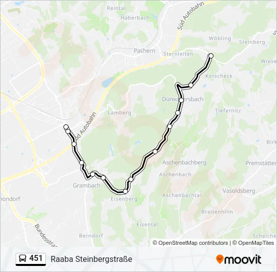 451 Bus Line Map