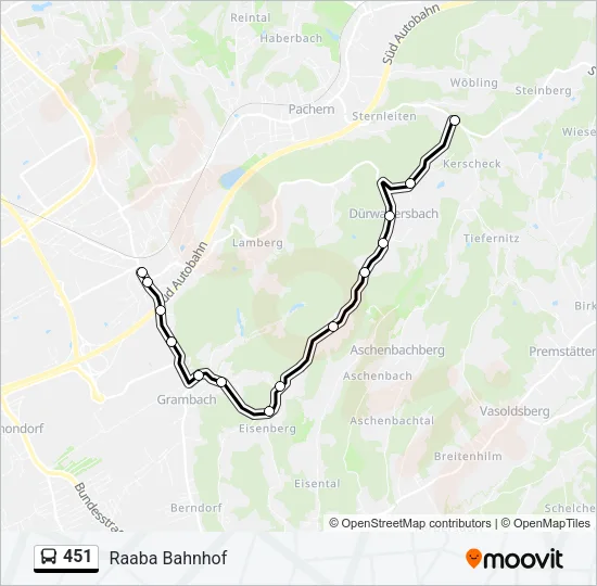 451 Bus Line Map