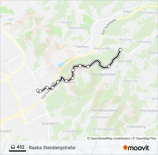 452 Bus Line Map