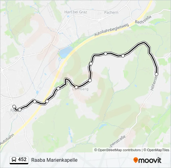 452 Bus Line Map