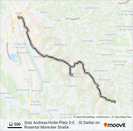 500 Bus Line Map