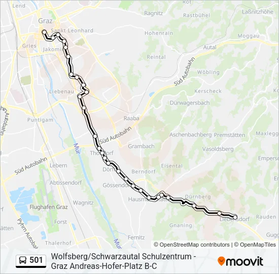 501 Bus Line Map