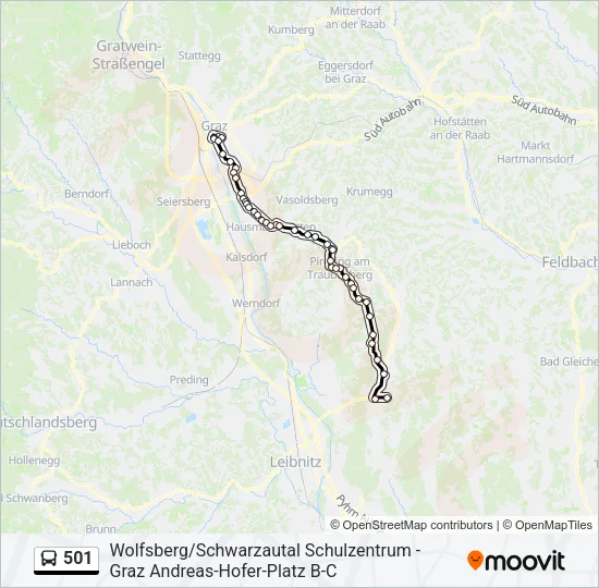 501 Bus Line Map