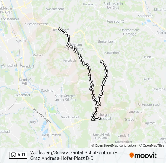 501 Bus Line Map