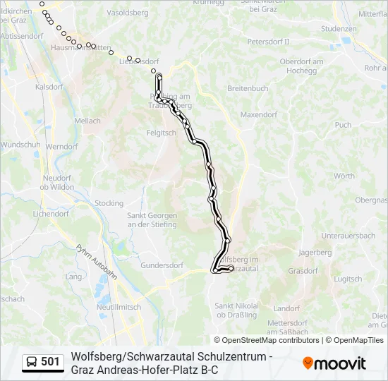 501 Bus Line Map