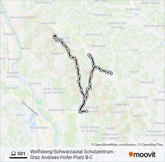 501 Bus Line Map