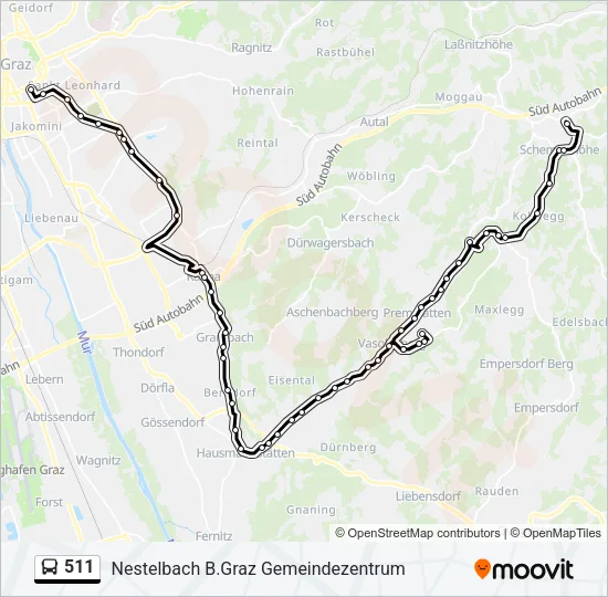 511 Bus Line Map