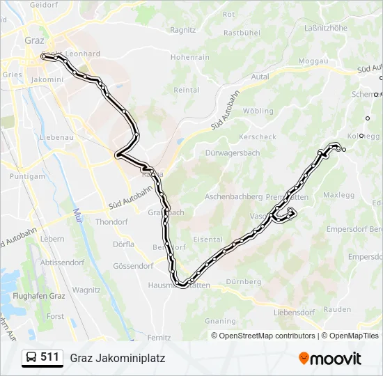 511 Bus Line Map