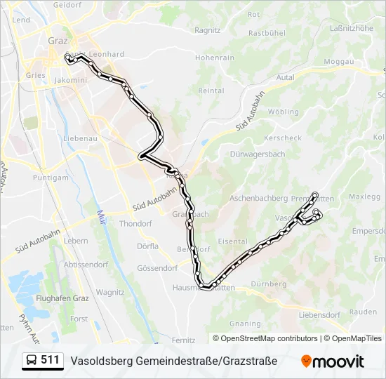 511 Bus Line Map