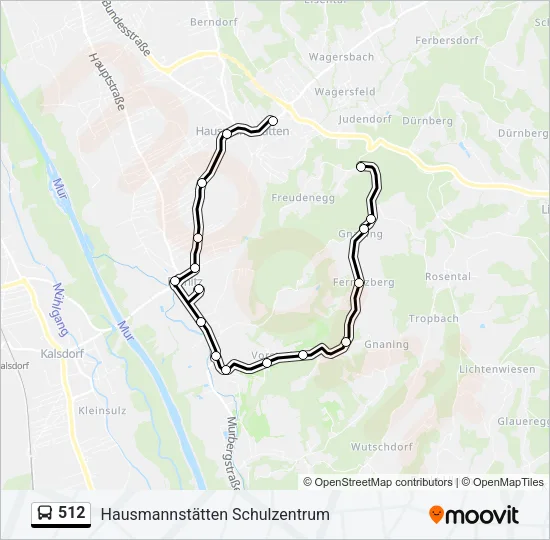 512 Bus Line Map