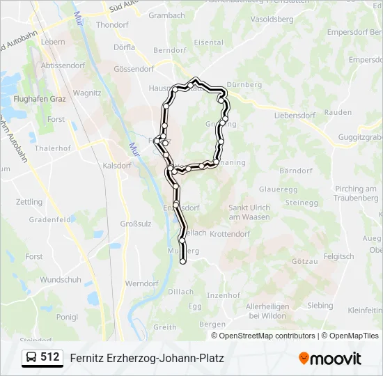512 Bus Line Map