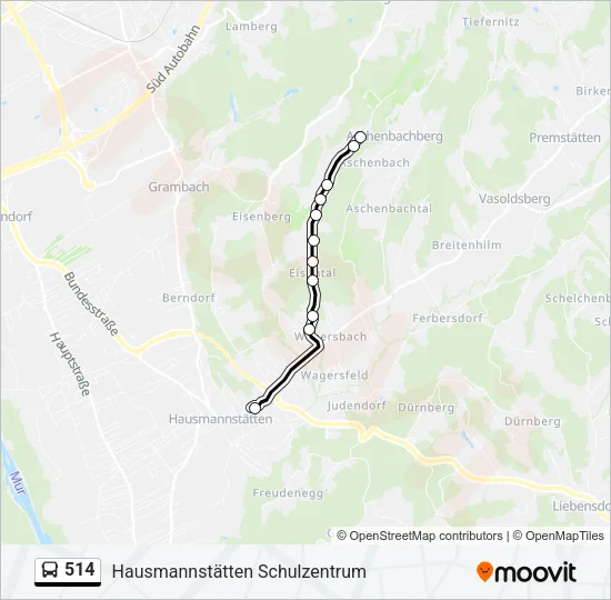 514 Bus Line Map