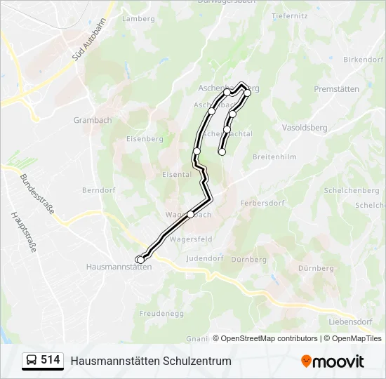 514 Bus Line Map