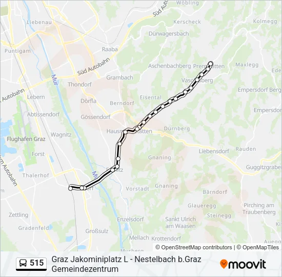 515 Bus Line Map
